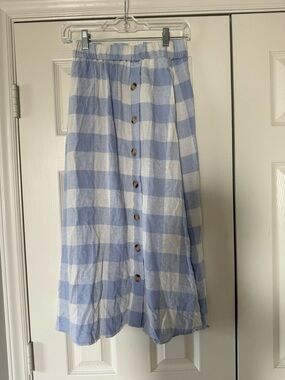Madewell Blue & White Checkered Skirt size XXS